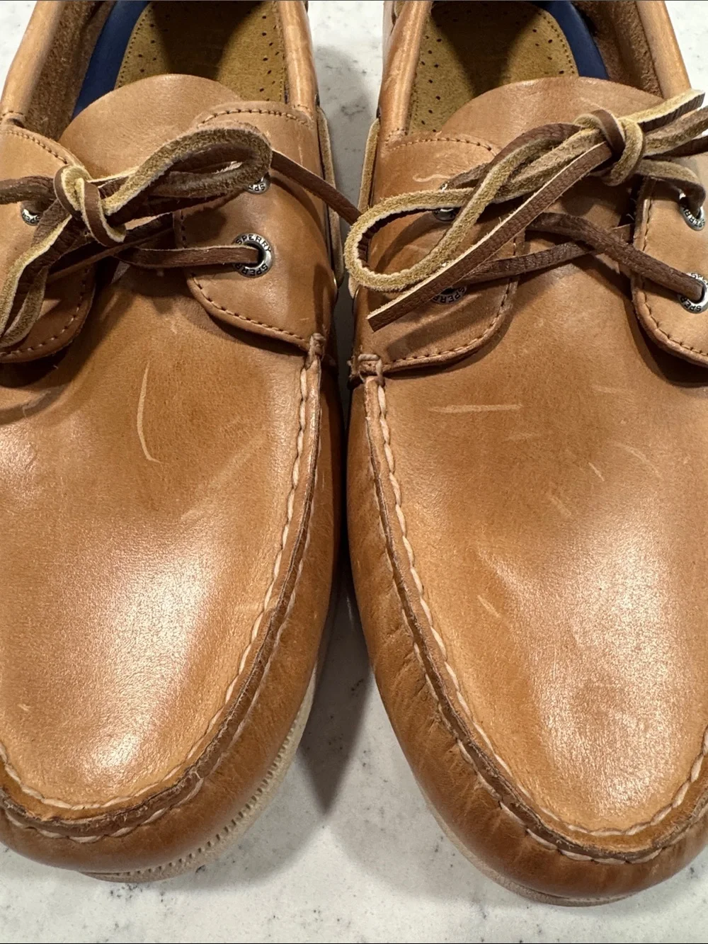 Sperry Top-Sider Men's 14 Classic Leather Boat Shoes Laces Beach Casual Summer